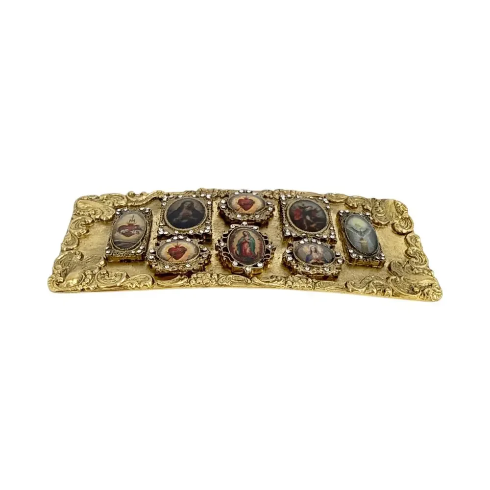 VIRGINS SAINTS & ANGELS VSA Retablo Framed Buckle in Gold